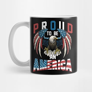 Proud To Be An American Graphic Eagle American Flag Ribbon Mug